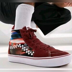 Vans Skater SK8 Hi Comfycush Formula 66 Firebrick Skate Shoes Sz 9